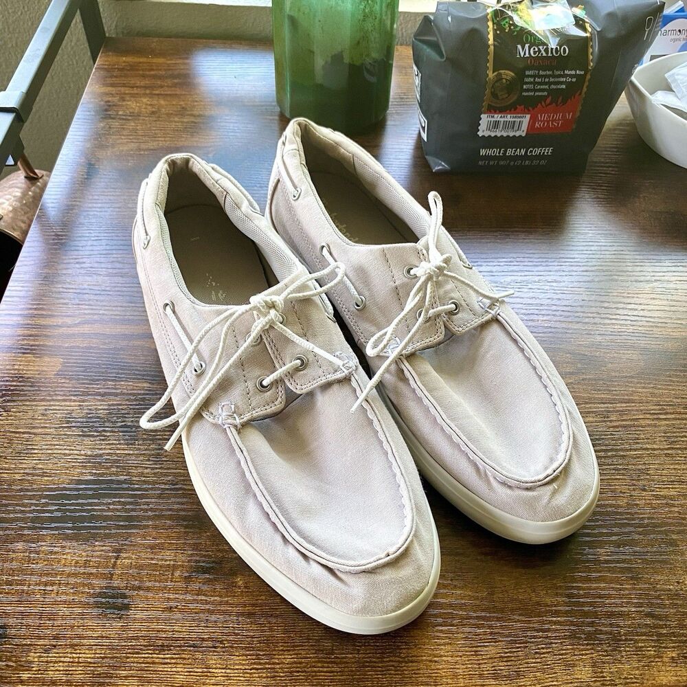 •Timberland Men’s 12 Union Wharf 2 Eye Tan Canvas Boat Shoes Moccasins ￼